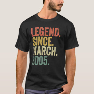 T-shirt 18 Ans 18e Anniversaire Légende depuis mars 2005