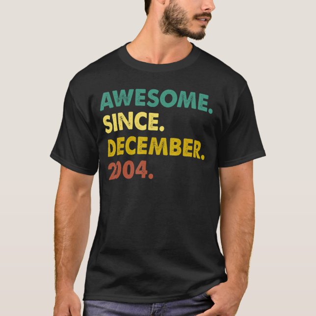 T-shirt 18 Ans Awesome Depuis Décembre 2004 18e Birt (Devant)