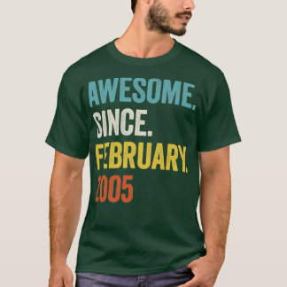 T-shirt 18 Ans d'émerveillement depuis février 2005 18e An