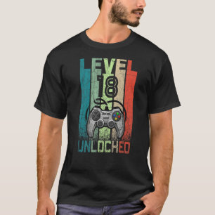T-shirt 18 Ans Niveau 18 Déverrouillé 18e anniversaire gar