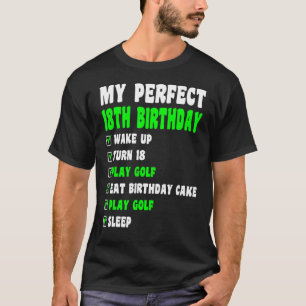 T-shirt 18 Ans Parfait 18e Anniversaire Golf 18e Bir