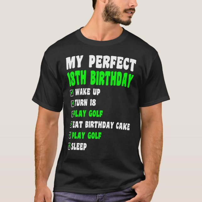 T-shirt 18 Ans Parfait 18e Anniversaire Golf 18e Bir (Devant)