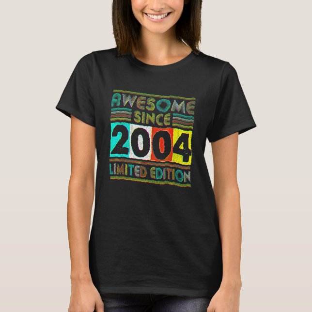 T-shirt 18 Year Old  Awesome Since 2004 18th Birthday Retr (Devant)