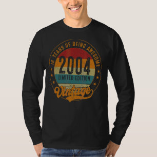 T-shirt 18e anniversaire Décoration Vintage 2004 18 ans