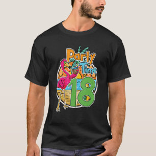 T-shirt 18e anniversaire Fête Heure 18 ans Flamant rose Tr