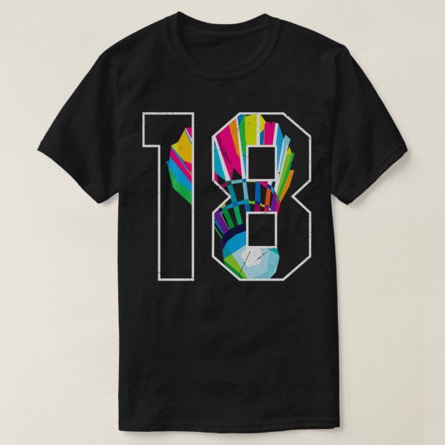 T-shirt 18e anniversaire garçon Badminton Joueur Badminton (Design devant)