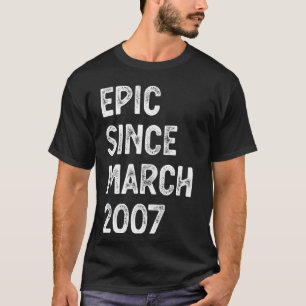 T-shirt 18e anniversaire hommes femmes épique depuis mars 