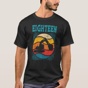 T-shirt 18e anniversaire Retro Excavateur Véhicule de cons