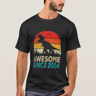 T-shirt 18e Birthday Dinosaur 18 Year Old Awesome Since 2