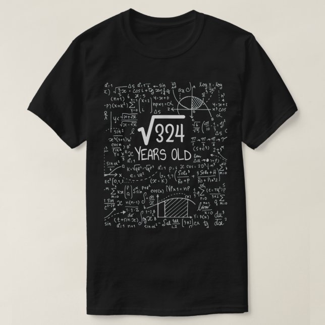 T-shirt 18ème anniversaire racine Carré de 324 18 ans (Design devant)