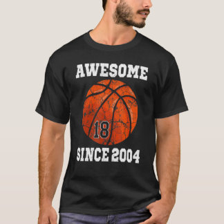 T-shirt 18th Birthday Basketball Player 18 Years Old Vinta
