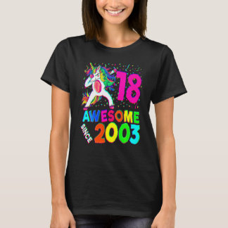 T-shirt 18th Birthday Dabbing Unicorn Party  18 Years Old 