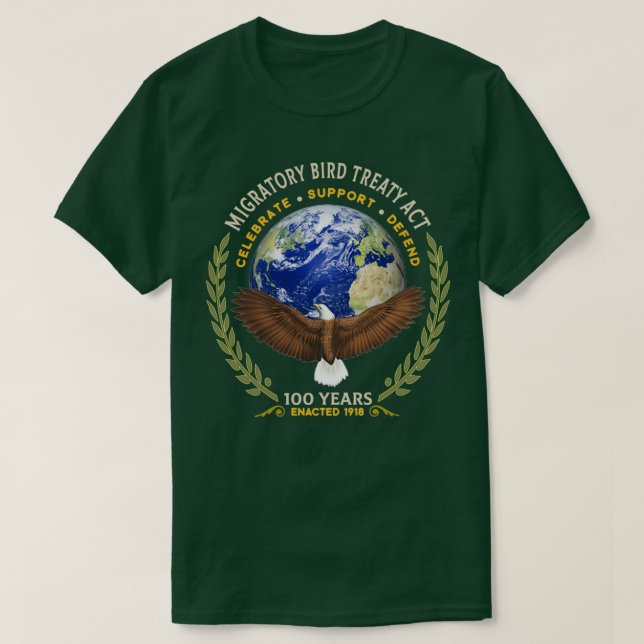 T-shirt 1918 Loi sur le traité concernant les oiseaux migr (Design devant)
