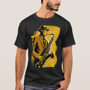 T-shirt 1920 Era Déco Jazz Musicien Saxophone Joueur