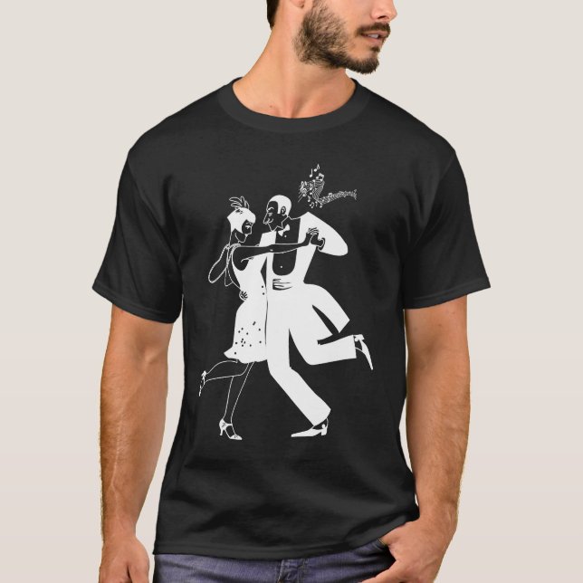 T-shirt 1920's Great Gatsby Glamorous Couple Dancing Class (Devant)