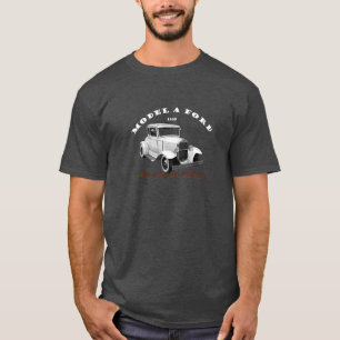 T-shirt 1930 Modèle A. Voiture Vintage Blanche. Hotrod.19