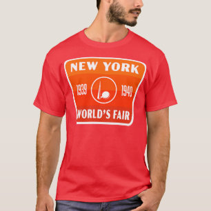 T-shirt 193940 New York Worlds Fair Retro Badge Orange