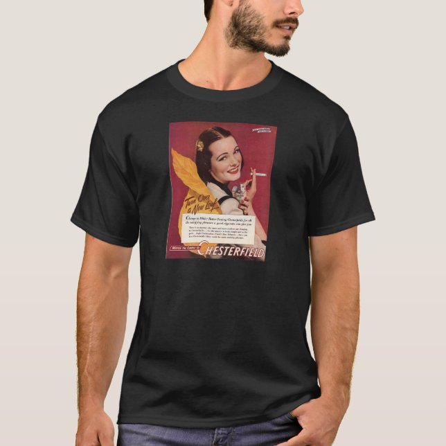 T-shirt 1944 Chesterfield cigarettes et avec jolie dame (Devant)