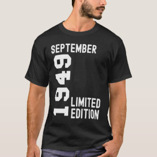 T-shirt 1949 Septembre Bonne fête d'anniversaire