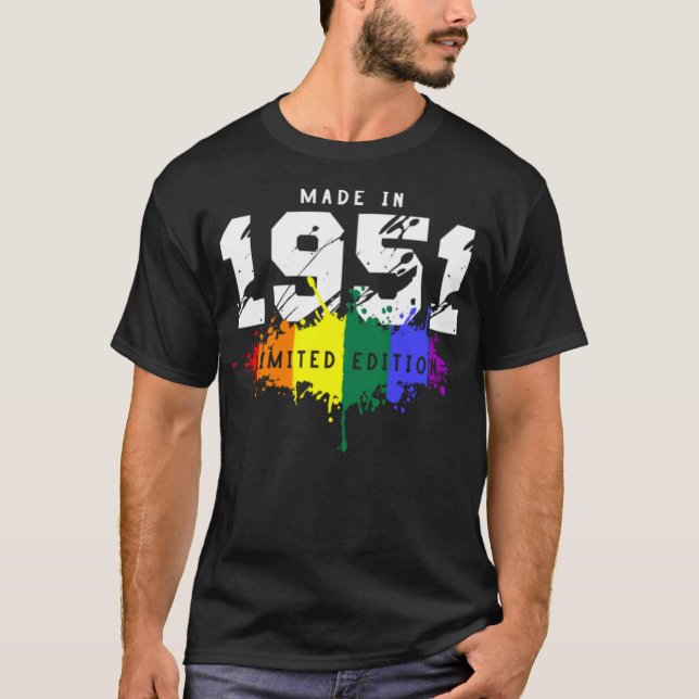 T-shirt 1951 Anniversaire gay LGBT  (Devant)