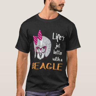 T-shirt 195 Vie Juste Mieux Avec Un Beagle