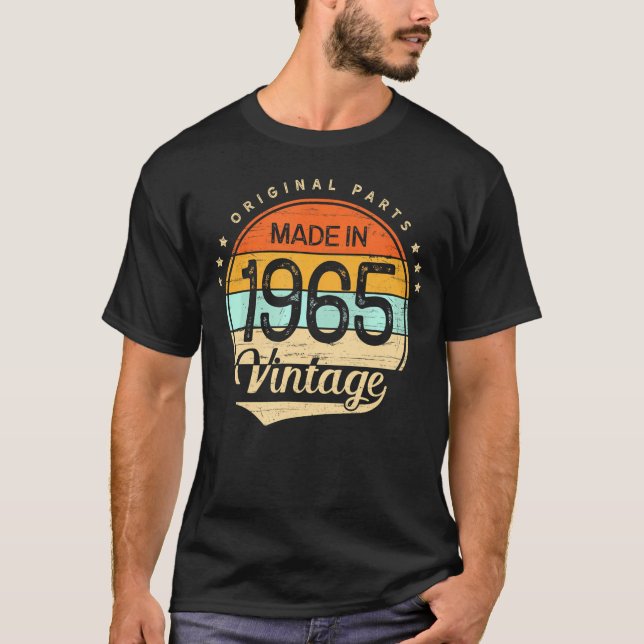 T-shirt 1965 Anniversaire Né En 1965 (Devant)