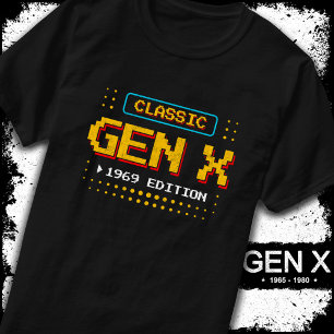 T-shirt 1969 Gen X Classic Retro Gamer Jeu Anniversaire
