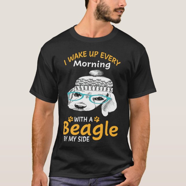 T-shirt 196 Je Me Réveille Chaque Matin Avec Un Beagle Par (Devant)