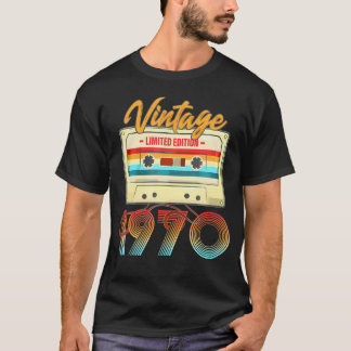 T-shirt 1970 54E Bande De Cassette Anniversaire Pour B-Day