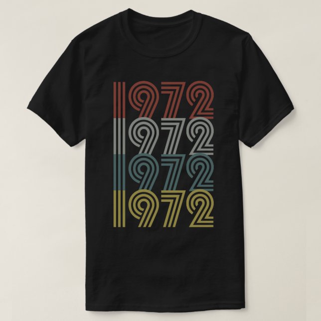 T-shirt 1972 Anniversaire Style rétro (Design devant)