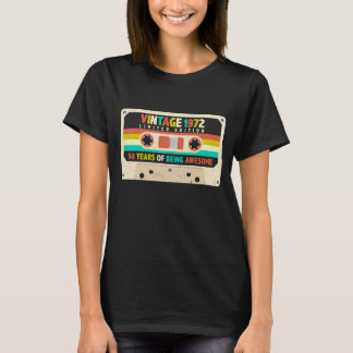 T-shirt 1972 Cassette rétro 50e anniversaire 50 ans