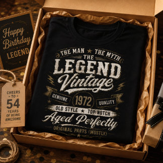T-shirt 1972 Vieilli Parfaitement Rétro 54e Anniversaire