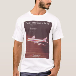 T-shirt 1977 affiches vintages d'avion de ligne de style