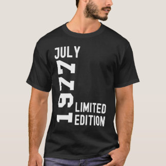 T-shirt 1977 Juillet Bonne fête d'anniversaire