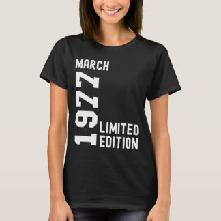 T-shirt 1977 Mars Bonne fête d'anniversaire