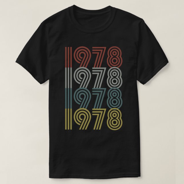 T-shirt 1978 Anniversaire Style rétro (Design devant)