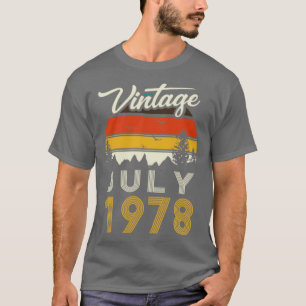 T-shirt 1978 Juillet Vintage Gif d'anniversaire