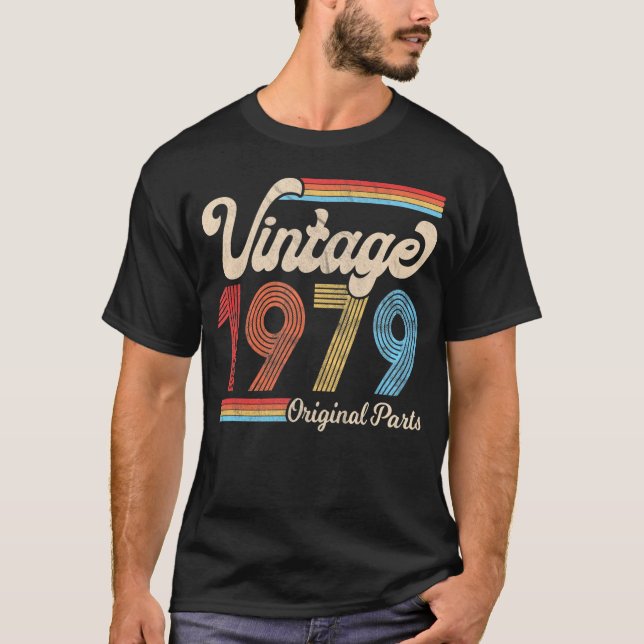 T-shirt 1979 1979 Anniversaire Né Fait 1979 (Devant)
