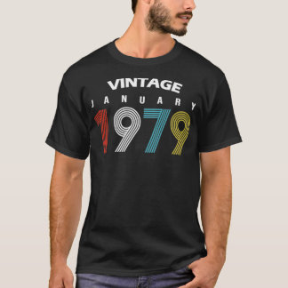 T-shirt 1979 Janvier Vintage Birthday Gif