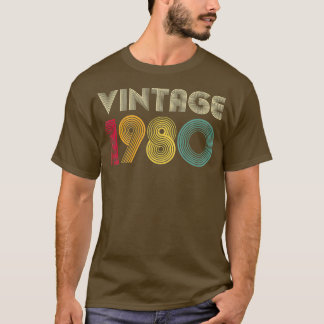T-shirt 1980 41e anniversaire Cadeau Vintage Rétro Hommes