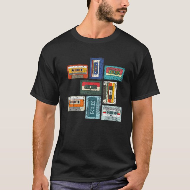 T-shirt 1980S Mixtape Retro Quatre-Vingt Cassettes 80S Mus (Devant)