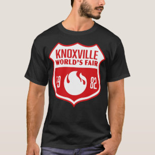 T-shirt 1982 Knoxville Worlds Fair Retro Shield Blanc sur 