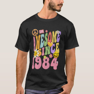 T-shirt 1984 Anniversaire Vintage Hippie Retro Awesome dep