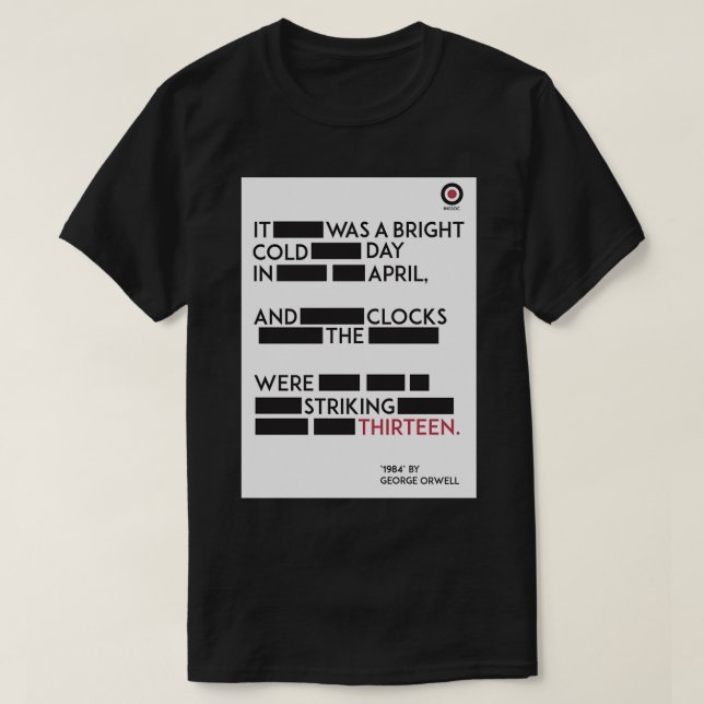 T-shirt 1984 Redacted (Design devant)