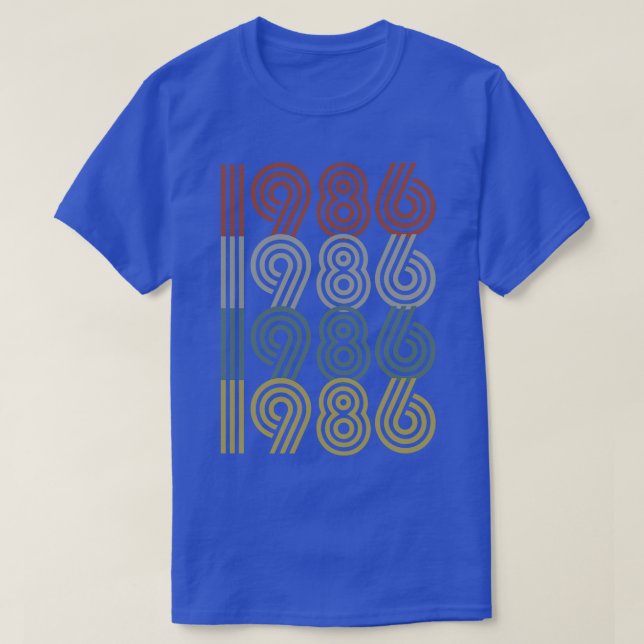 T-shirt 1986 Anniversaire Style rétro (Design devant)