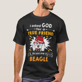 T-shirt 198 Demandé Dieu Véritable Ami Un Beagle