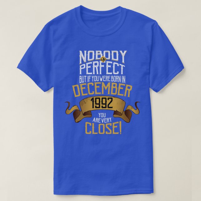 T-shirt 1992 December Birthday Gift 25 Year Old BDay (Design devant)