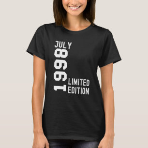 T-shirt 1998 Juillet Bonne fête d'anniversaire