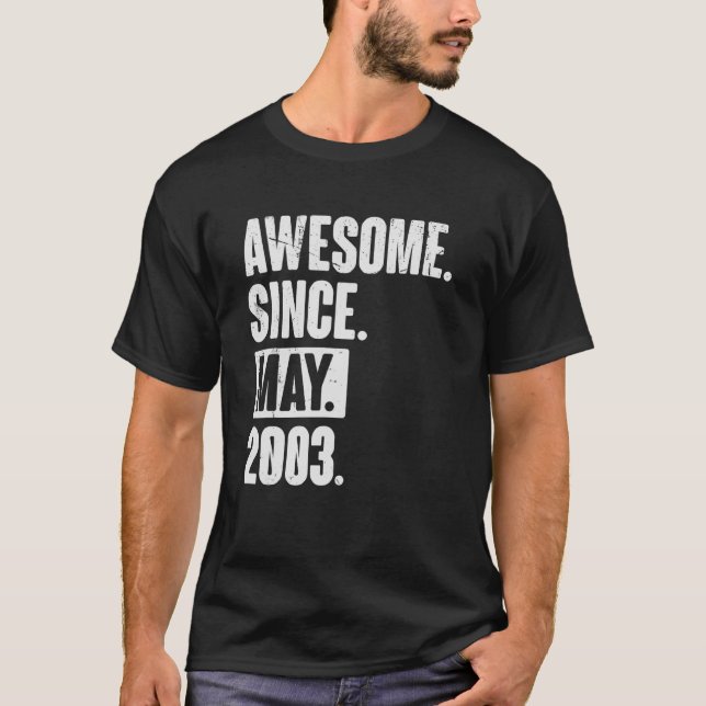 T-shirt 19 Ans 19 Anniversaire Awesome depuis mai 2003 (Devant)