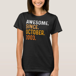 T-shirt 19 Ans Awesome Depuis Octobre 2003 19e Birt